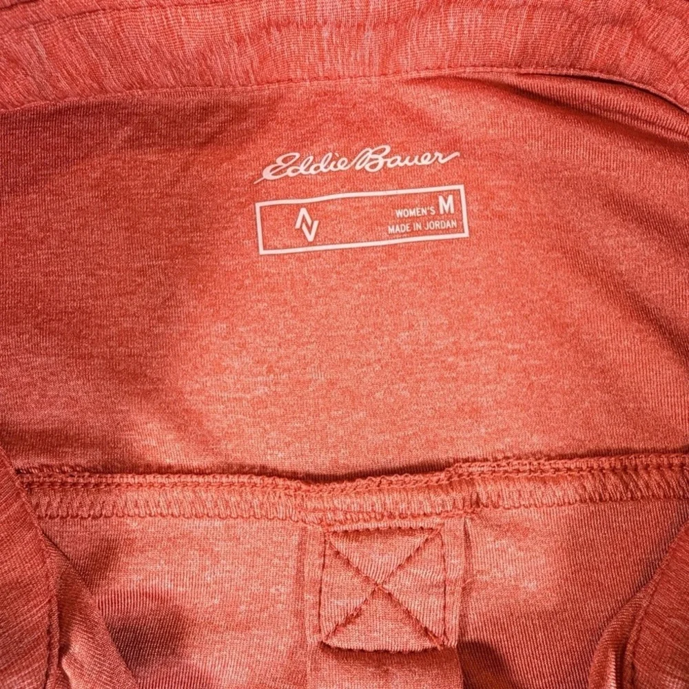Eddie Bauer Women's Sz M Coral Heathered Long Sleeve Button Up Shirt‎ Top